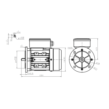 Silnik elektryczny jednofazowy 0,18kW 2800 obr/min. 63B5